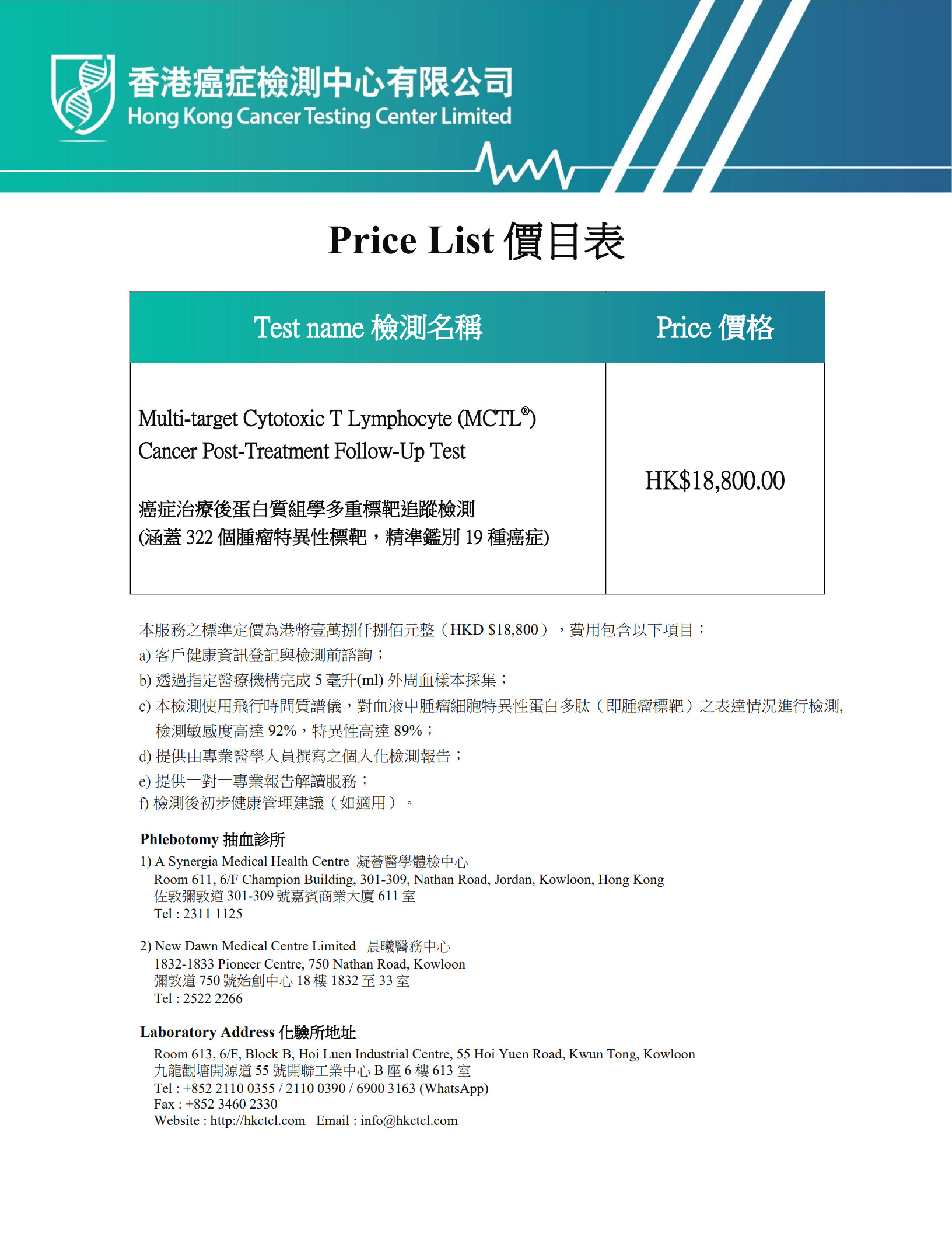 MCTL®癌症治療後監測 